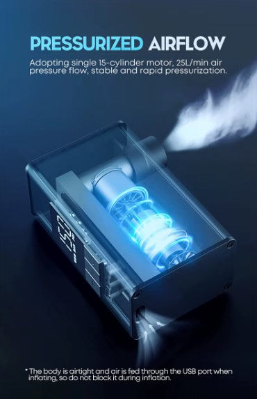 Elektrisk sykkelpumpe - 150 PSI - 10,3 bar