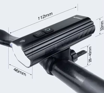 Kraftig cykellygte - 2000 lumens - Genopladeligt batteri - Smart montering på/under styret